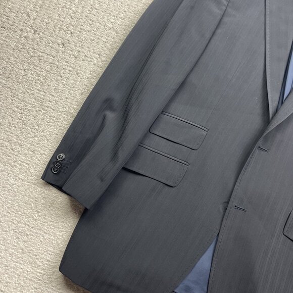 Baumler Blazer Jacket Sports Coat Mens Sz 48 Black / Dark Blue Formal Read - Picture 3 of 16